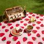 OHS Strawberry Print Throw Soft Polar Fleece Lightweight Blanket - 120 x 150cm