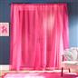 OHS Pompom Tufted Voile Net Curtains Pair 2 Window Panels Slot Top Set 55