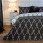 OHS Bow Lattice Bedding Set Microfibre Reversible Duvet Cover with Pillowcase