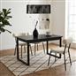 OHS Extendable Dining Table 4-6 Seater Chevron Wood Effect Kitchen Tables
