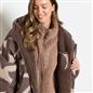 OHS Drying Changing Robe Geo Print Sherpa Lined Water Resistant Oversize Coat