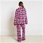 OHS Geo Print Pyjama Set Jersey Button Through Ultra Soft Nightwear Loungewear