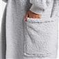 OHS Waterfall Long Cardigan Warm Teddy Fleece Open Front Wrap Loungewear Outwear