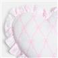 OHS Heart Scatter Cushion Bow Lattice Frill Microfibre Decorative Throw Pillow