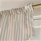 OHS Stripe Frill Voile Net Curtains 2 Window Panels Sheer Rod Slot Top Pair Set