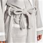 OHS Piped Edge Dressing Gown Flannel Fleece Winter Loungewear Hooded Bathrobe
