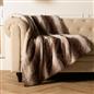 Stripe Throw Over Blanket Faux Fur Fleece Super Soft Plush Sofa Warm Bedspread