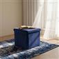 OHS Folding Ottoman Storage Box Footstool Tub Space Saving Velvet Seat