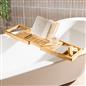 OHS Extendable Bath Tray Bamboo Bathtub Shelf Caddy Freestanding