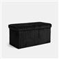 OHS Storage Box Lid Ottoman Folding Ribbed Fleece Footstool Tub Seat