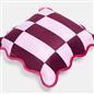 OHS Checkerboard Cushion Covers Scallop Edge Matte Velvet Square Pillowcases