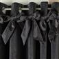 OHS Velvet Eyelet Curtains Bow Decor 2 Pair Of Ready Made Luxury Thick Ring Top