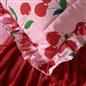 OHS Frill Edge Coverless 7.5 Tog Duvet Cherries Bedding Set with Pillowcase