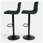 Adjustable Bar Stools x 2 Velvet Swivel Pub Seat Kitchen Breakfast Counter Chair