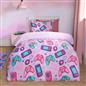 OHS Gaming Print Bedding Set Soft Thermal Fleece Duvet Cover with Pillowcase