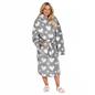 OHS Teddy Marl Dressing Gown Prints Ladies Warm Womens Loungewear Bathrobe