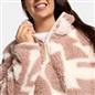 OHS Half Zip Hoodie Geometric Print Teddy Fleece Jumper Pullover Sweatshirt