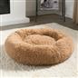 OHS Pet Bed Calming Fluffy Plush Fleece Dog Anti Anxiety Round Donut Washable