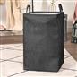 Laundry Basket Bag Foldable Drawstring Clothes Bin Organiser Faux Linen Handles