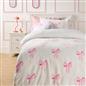 OHS Bows Fleece Bedding Set Winter Warm Sherpa Duvet Cover with Pillowcase