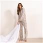 OHS Animal Print Pyjama Set Jersey Button Through Nightwear Loungewear