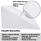 Bed Wedge Pillow Back Support Cushion Memory Foam Acid Reflux Removable Cover