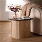 OHS Madison Side Table Ribbed Wood Effect Corner Bedside Coffee Table