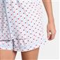 OHS Hearts Short Pyjama Set Womens Jersey Button Through Nightwear Loungewear