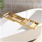 OHS Extendable Bath Tray Bamboo Bathtub Shelf Caddy Freestanding