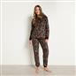 OHS Animal Print Loungewear Set Winter Sherpa Nightwear 2-Piece Hoodie Jogger