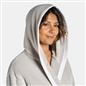OHS Piped Edge Dressing Gown Flannel Fleece Winter Loungewear Hooded Bathrobe