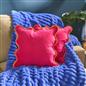 OHS Scallop Edge Cushion Covers Matte Velvet Square Pillowcases Filled Multipack