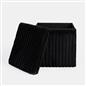 OHS Storage Box Lid Ottoman Folding Ribbed Fleece Footstool Tub Seat