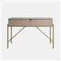OHS Curved Dressing Table Engineered Wood Makeup Vanity Desk with 2 Drawers