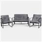 OHS Miami Table Chair Set 4PC Garden Patio Furniture Outdoor Metal Frame