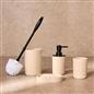 Bathroom Accessories 4 Piece Set Ribbed Soap Dispenser Holder Tumbler Toothbrush