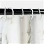 OHS Marble Shower Curtain with 12 Hooks Weighted Hem Bathtub Curtain, White/Grey