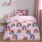 OHS Rainbow Duvet Cover Set Warm Teddy Fleece Supersoft Thermal Bedding