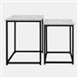 Nest of Tables Square Wood Top Modern End Side Living Room Home Decor Set of 2