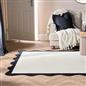 OHS Scallop Edge Rug Non Slip Soft Modern Carpet Living Room Bedroom