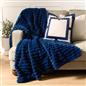 OHS Faux Fur Ribbed Fleece Throw Over Bed Blanket Warm Supersoft