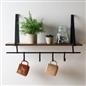 Wooden Shelving Hooks Kitchen Display Cup Holder Office Wall Storage Organiser