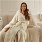 OHS Teddy Fleece Dressing Gown Floor Length Hooded Bathrobe Winter Loungewear