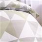 OHS Geo Print Bedding Set Microfibre Reversible Duvet Cover with Pillowcase