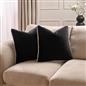 OHS Piped Edge Cushion Covers Matte Velvet Soft Luxury 2/4 Square Pillowcases
