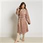 OHS Tufted Dressing Gown Soft Fleece Robe Thermal Bathrobe Hooded Loungewear