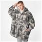 OHS Oversized Sherpa Tie Dye Hoodie Zip Up Womens Sweatshirt Cardigan UK