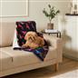 OHS Printed Pet Blanket Reversible Sherpa Fleece Dog Cats Thermal Calming Throw