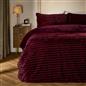 OHS Ribbed Fleece Bedding Set Soft Faux Fur Thermal Duvet Cover with Pillowcase 