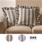 OHS Stripe Frill Cushion Covers Microfibre Square Pillowcases Home Decor